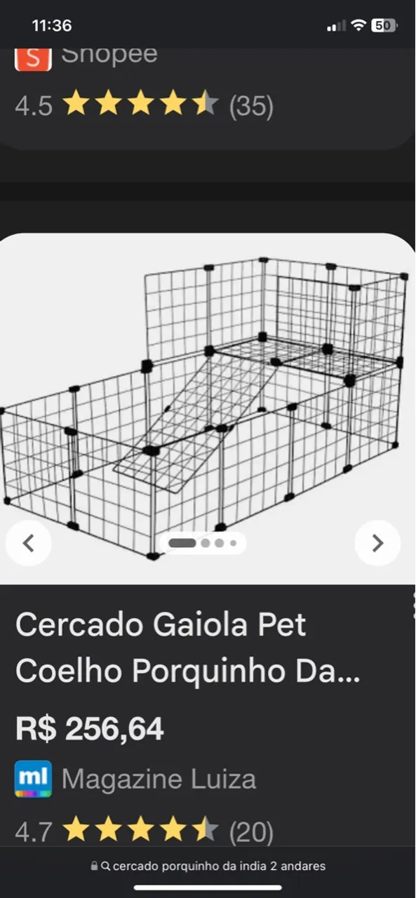 cercado porquinho da índia/coelho 