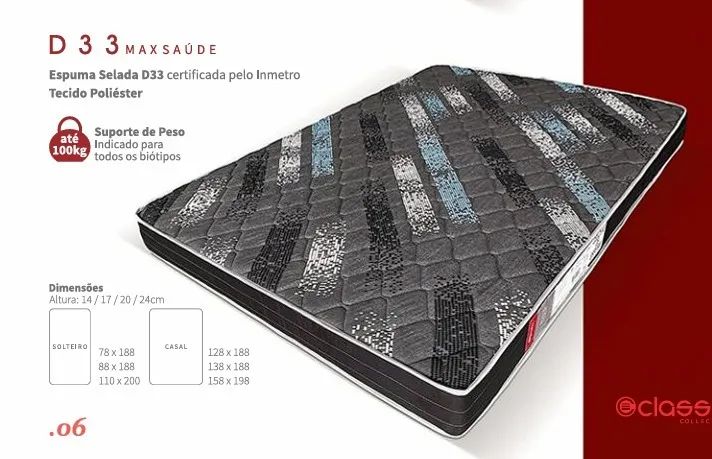 Colchões confortáveis, duráveis, várias densidades e tipos