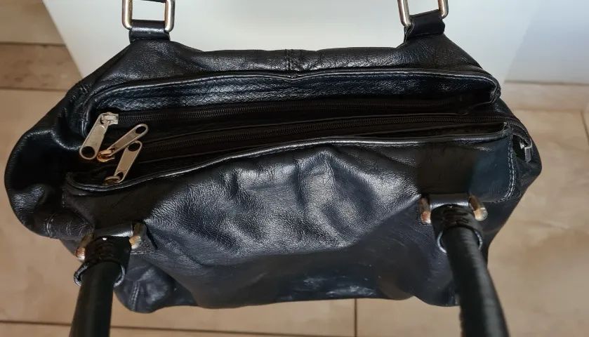 Bolsa em couro com divisórias - Luz da Lua original - Foto 2