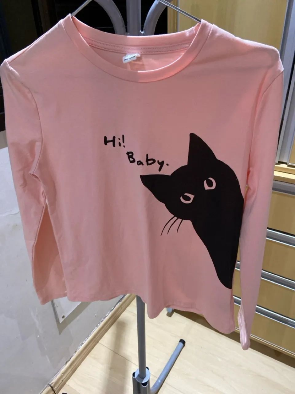 Camiseta Infantil Rosa com Gatinho