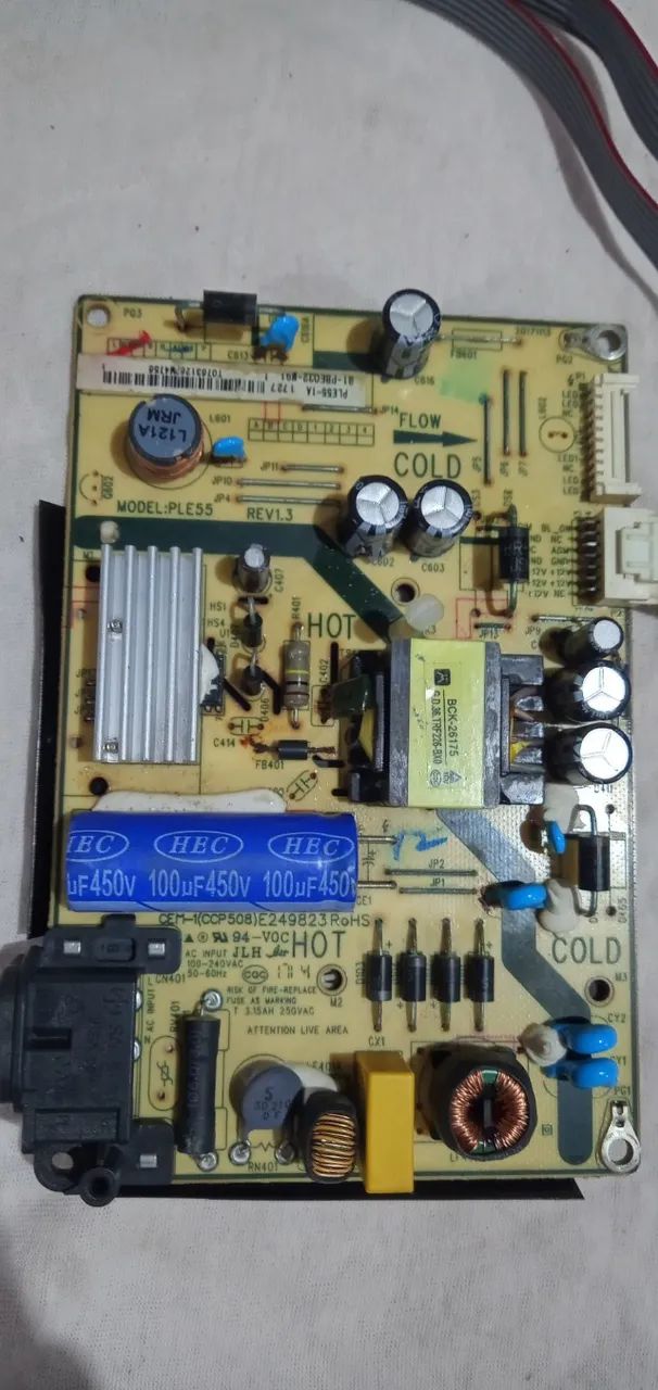 Placa Fonte TV Semp TCL / Toshiba Modelo PLE55-1A | 81-PBE032-M91 REV 1.3