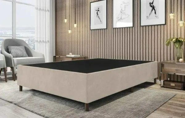 Base Box casal Suede