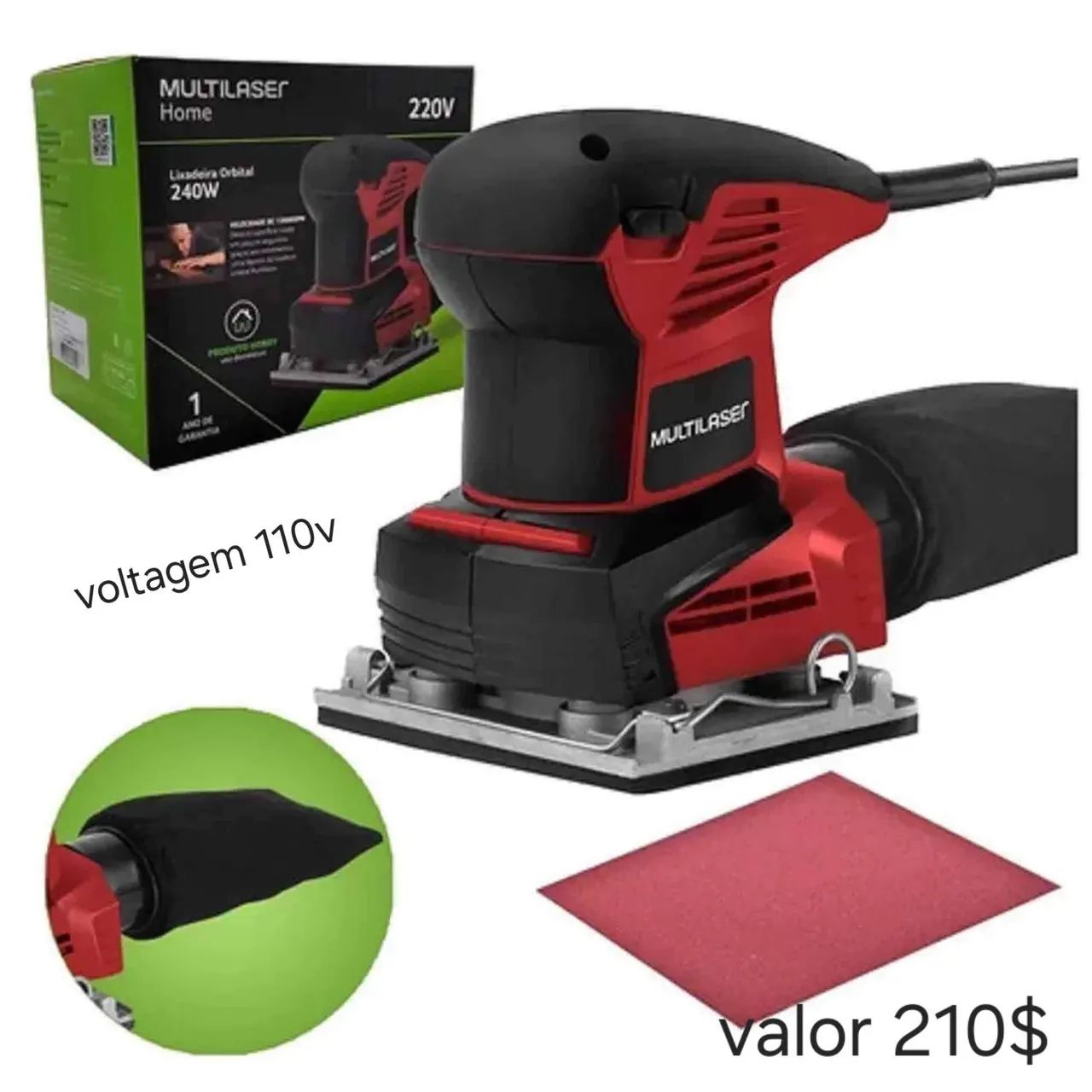 Lixadeira Orbital Multilaser 240W - 220v ou 110V novo entregamos- Nova