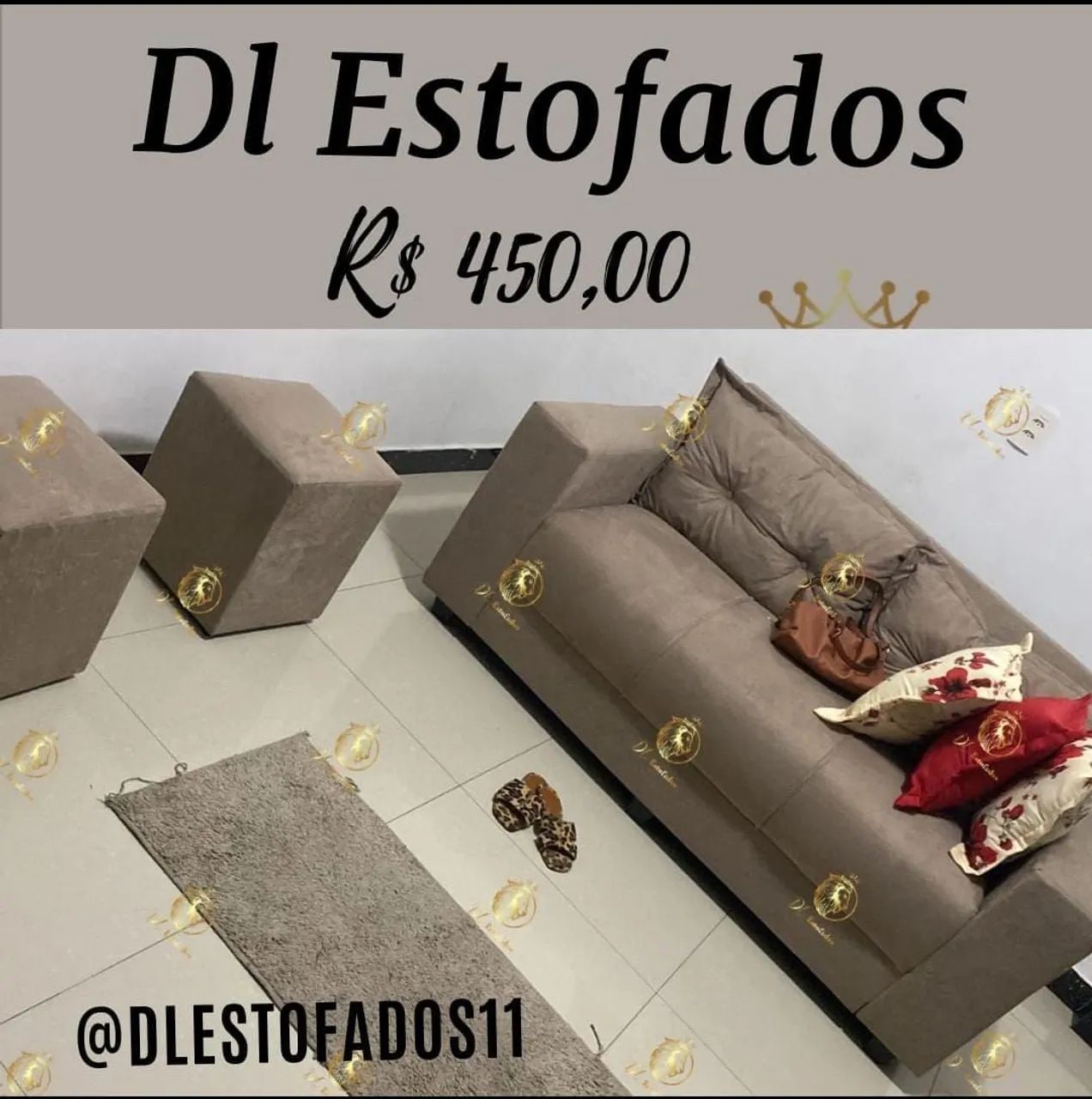 Sofá 2 lugares com 2 puffs64840792209026121