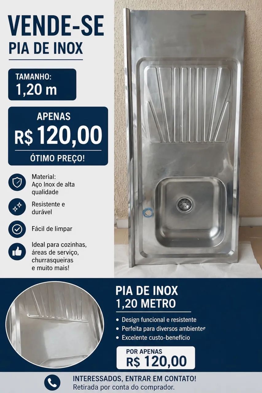Pia de inox 