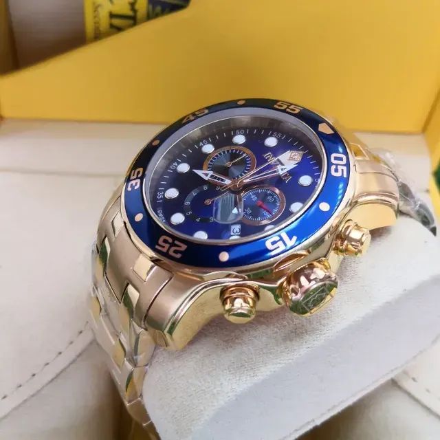 Relógio INVICTA PRO DIVER DOURADO MOSTRADOR AZUL - Foto 4