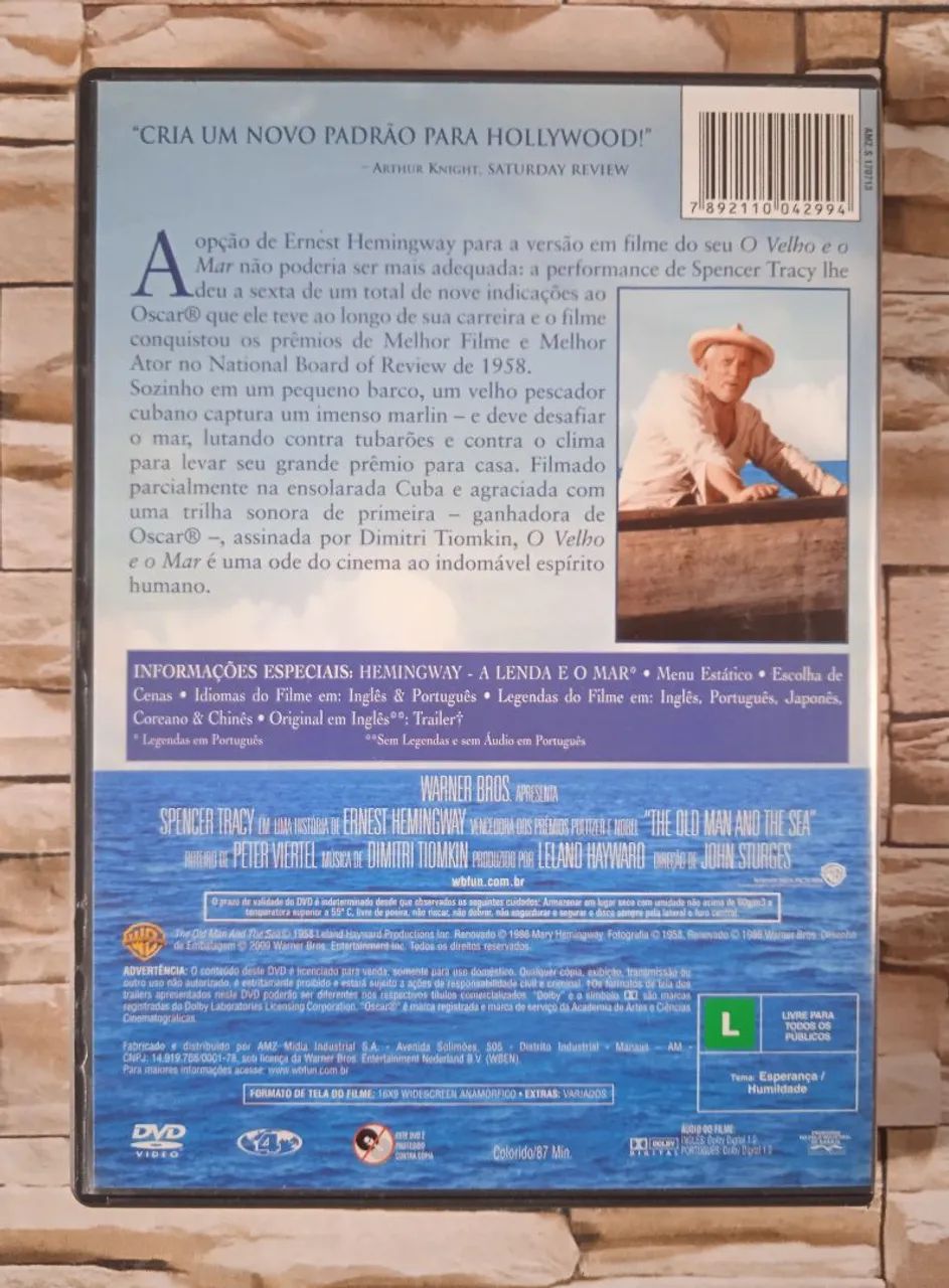 DVD O Velho e o mar, Com Spencer Tracy. Warner Bros. - Foto 5