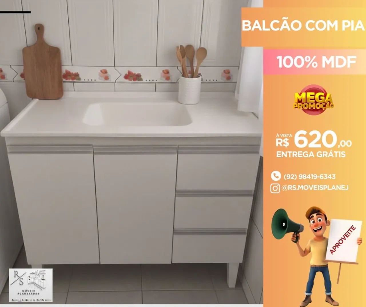 Balcão com pia inox  - Foto 2