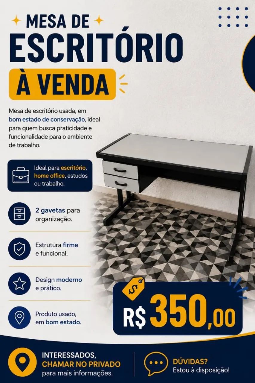 MÓVEIS DE ESCRITÓRIO EM EXCELENTE ESTADO 