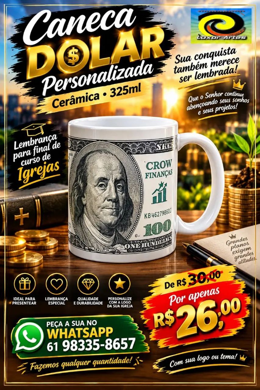 Caneca personalizada do seu jeito. 