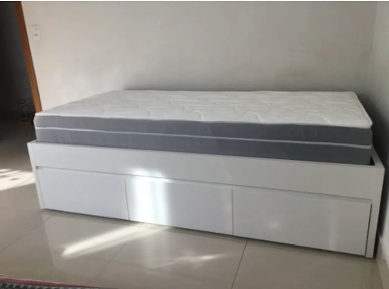 VENDO CAMA PLANEJADA DE MDF COM COLCHÃO DE SOLTEIRO - Foto 5