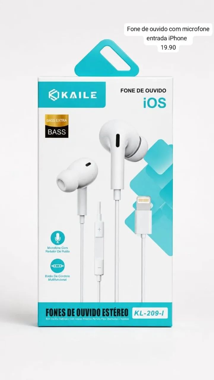 Fone de ouvido com cabo iPhone