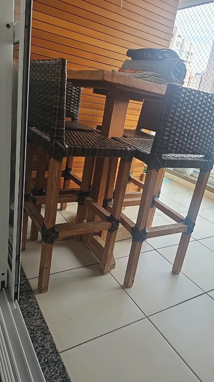  BISTRÔ com 4 cadeiras (peroba) - Foto 5