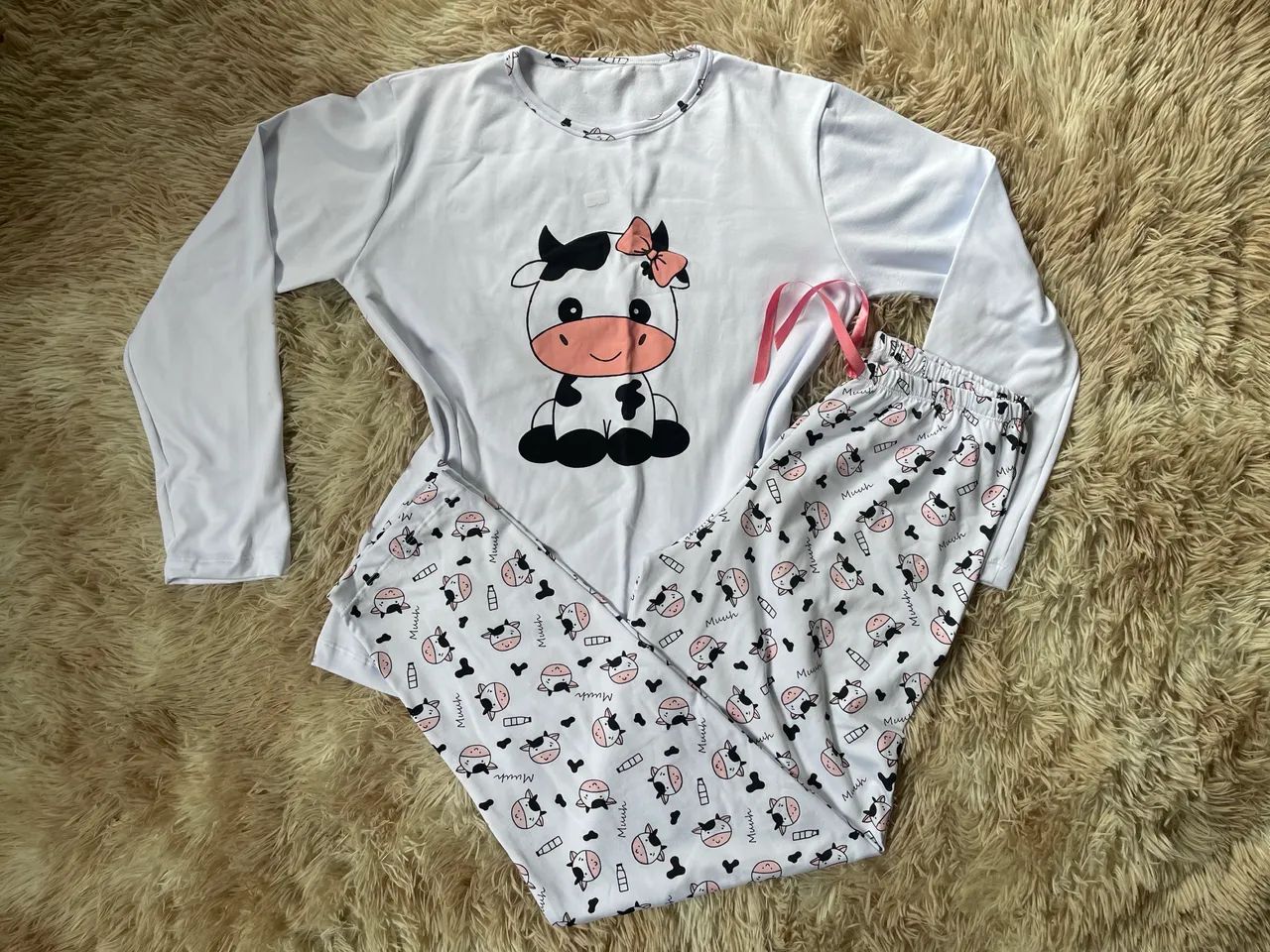 Pijama vaquinha suede 
