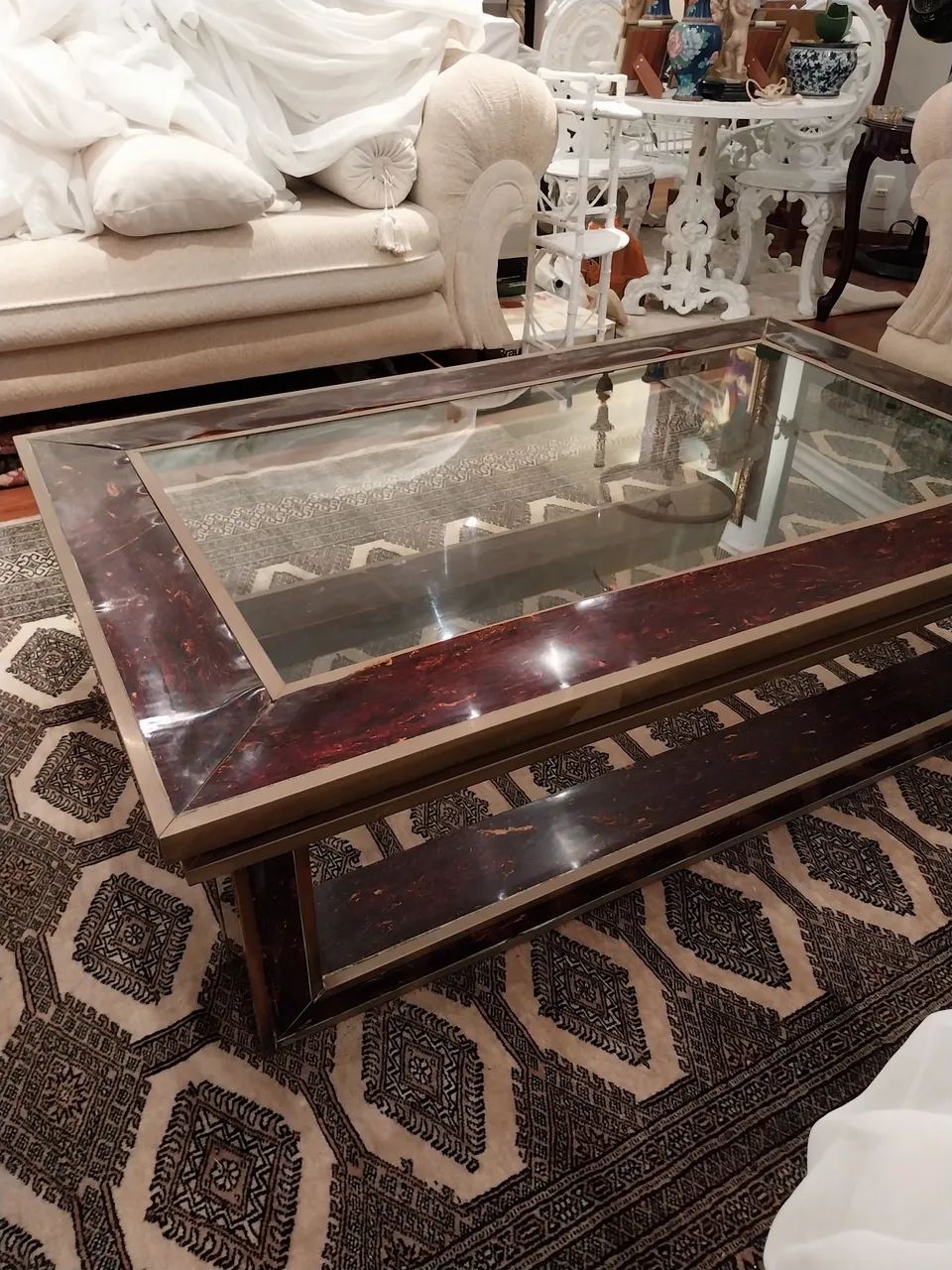 Conjunto de mesa de centro e mesinhas (de vidro e madeira - Foto 2