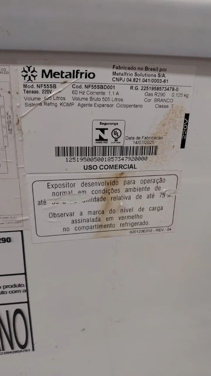 Freezer e Expositor Horizontal Metalfrio 505 Litros Branco NF55SB