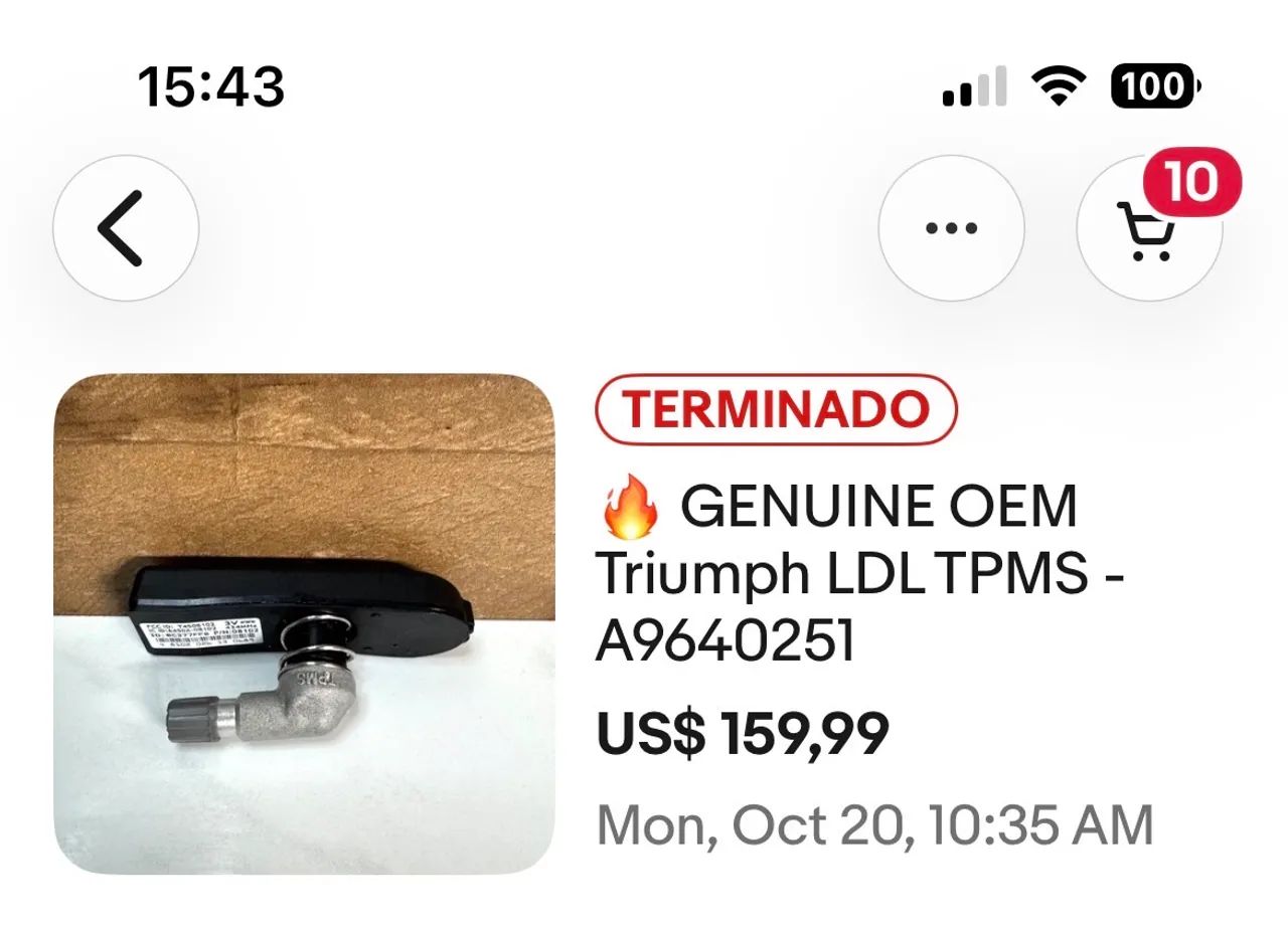 Sensor TPMS TRIUMPH A9640251 - Foto 4