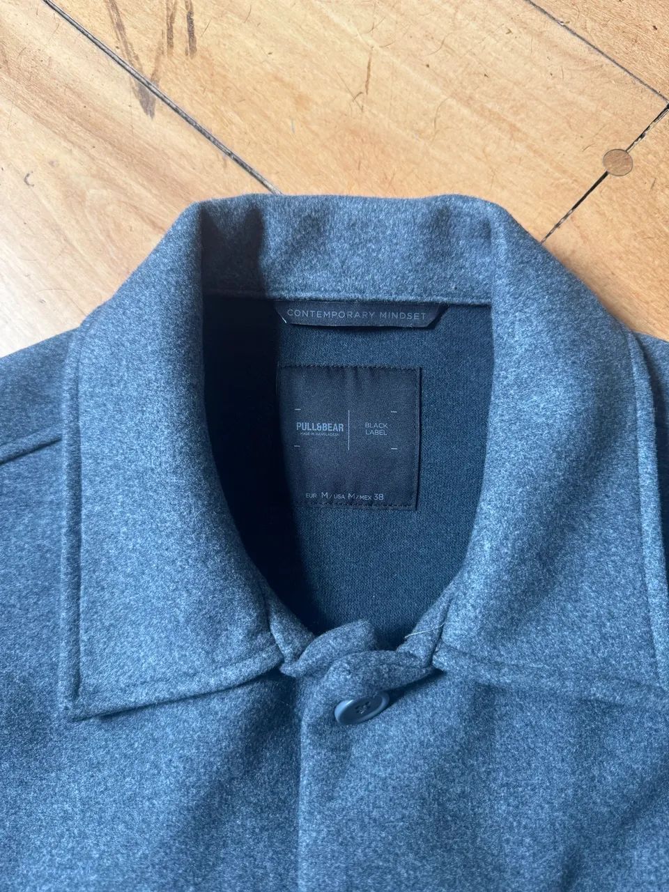 sobrecamisa cinza da Pull&Bear, lã, trazido da Espanha  - Foto 4