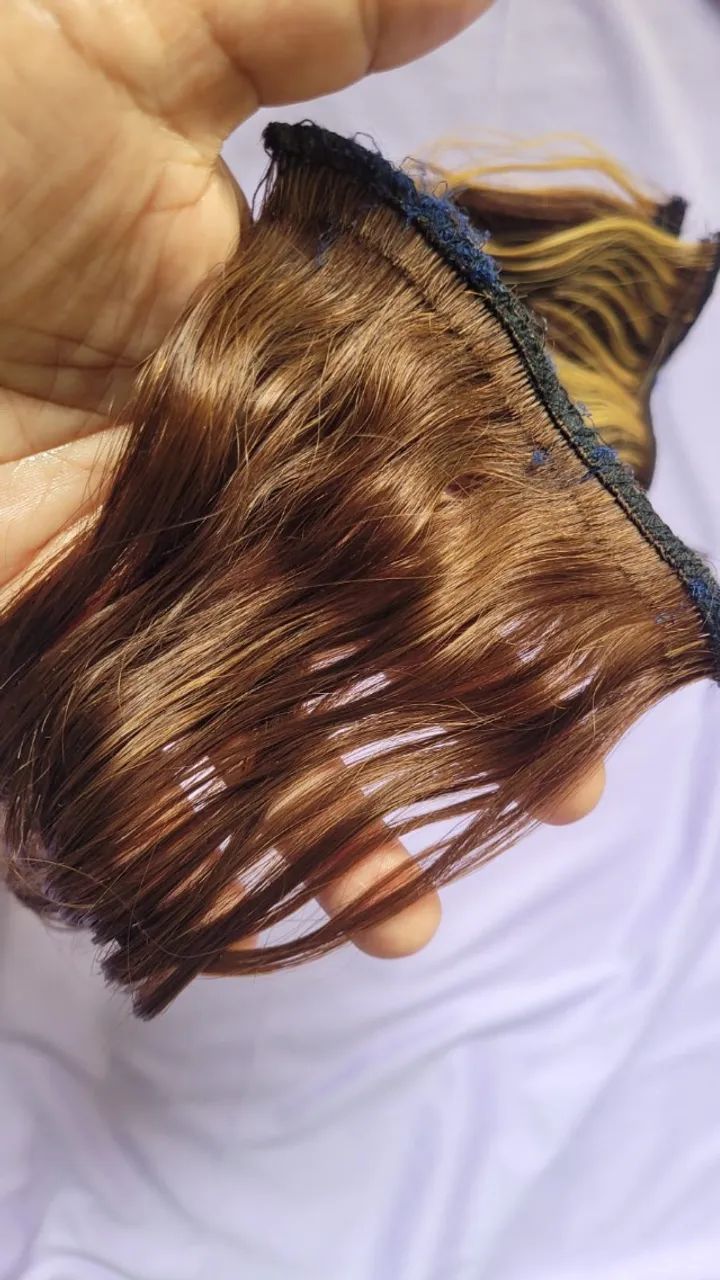 CABELO NATURAL 40CM SEPARADO EM DUAS TELAS - Foto 4