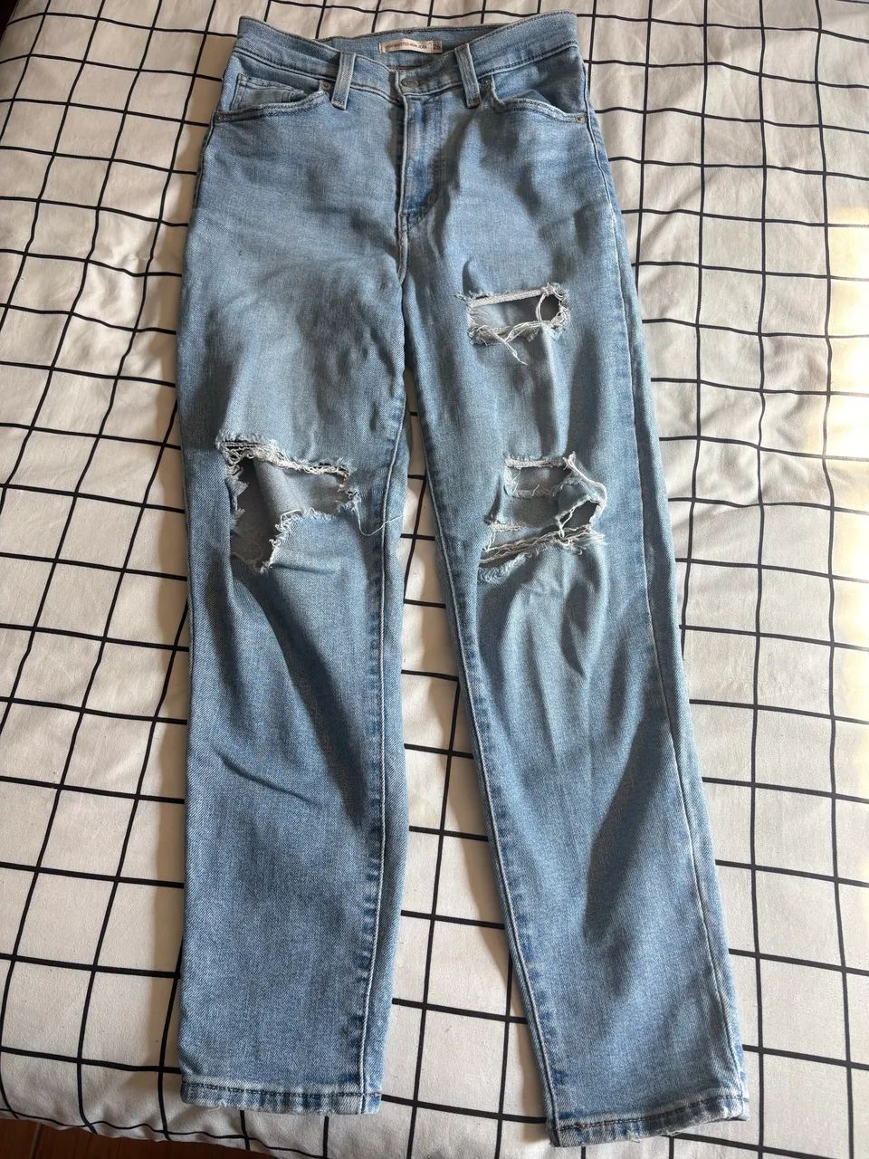 Calça Jeans Levis Tam 36 Azul-Claro Destroyed