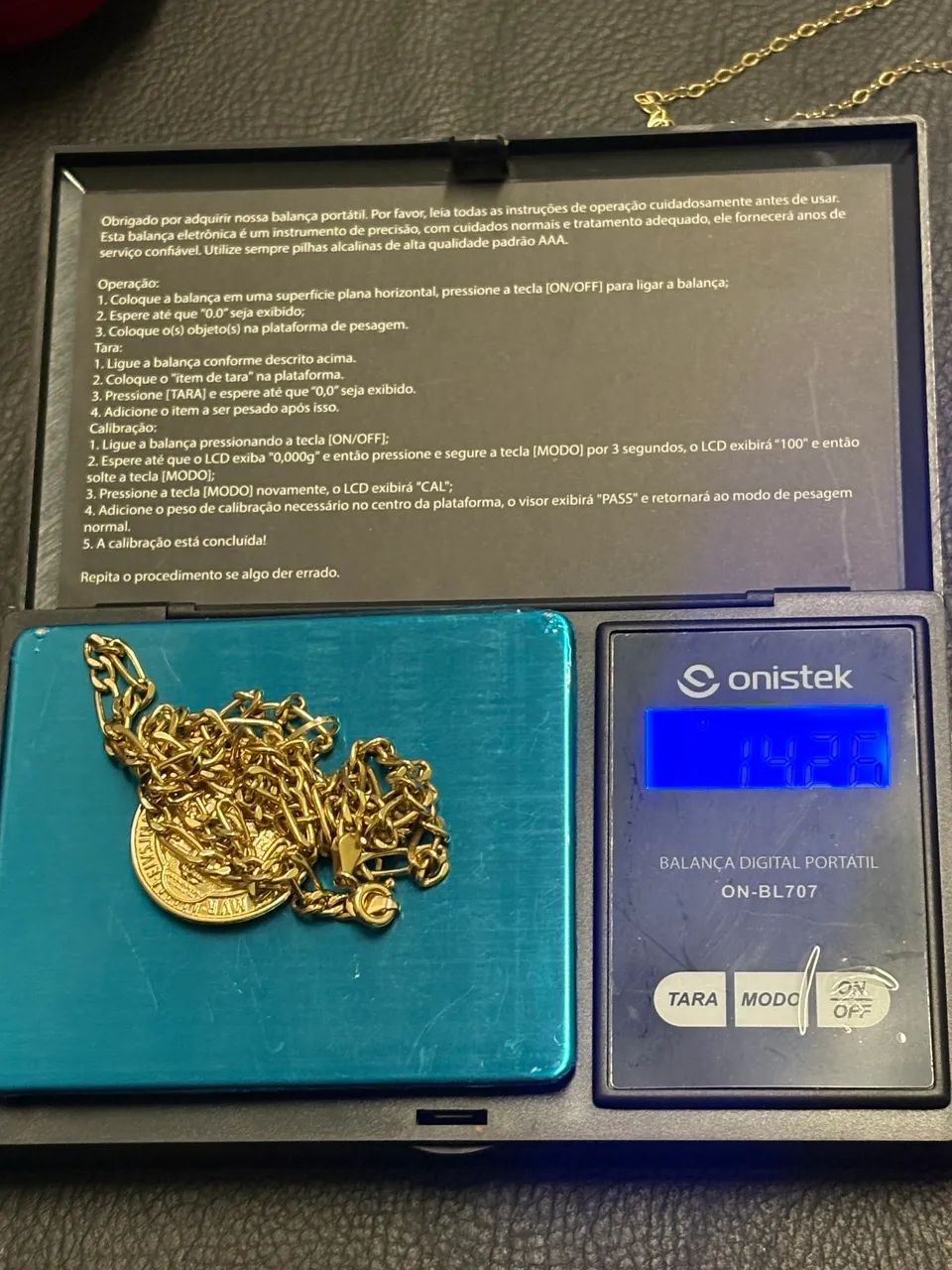 Corrente Ouro18k com pingente São Bento  - Foto 2