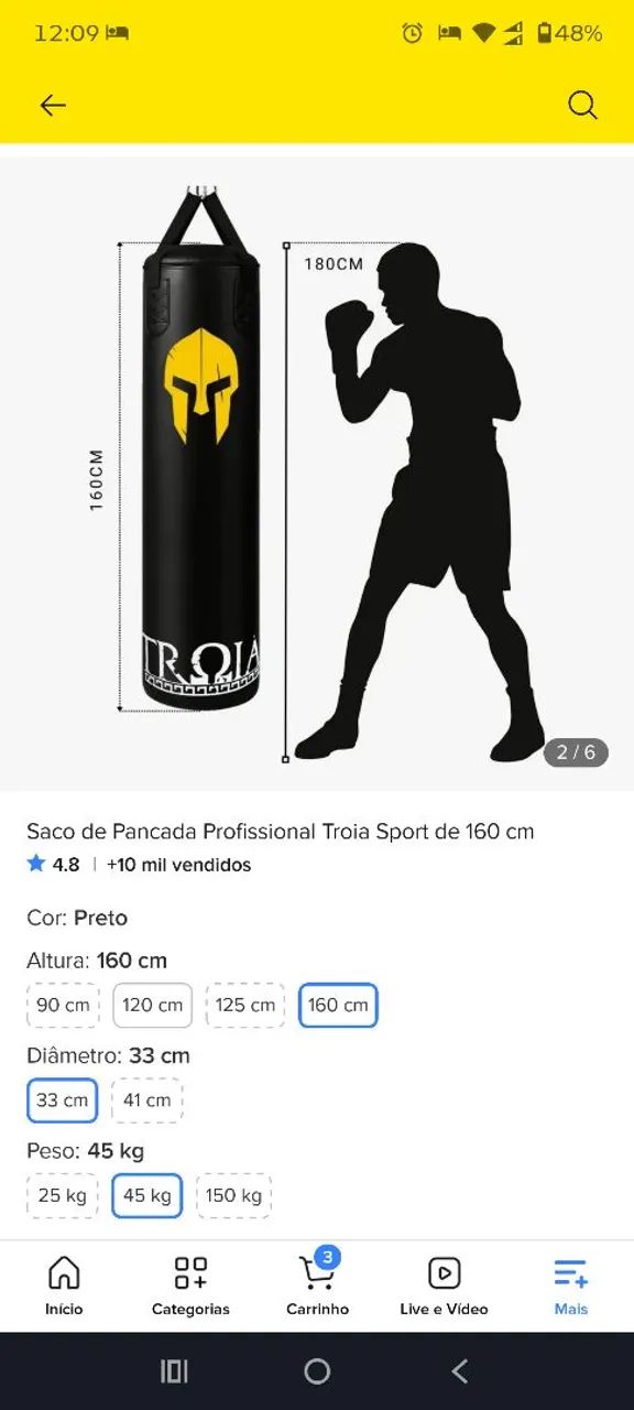 Saco de pancada 160 cm - Foto 3