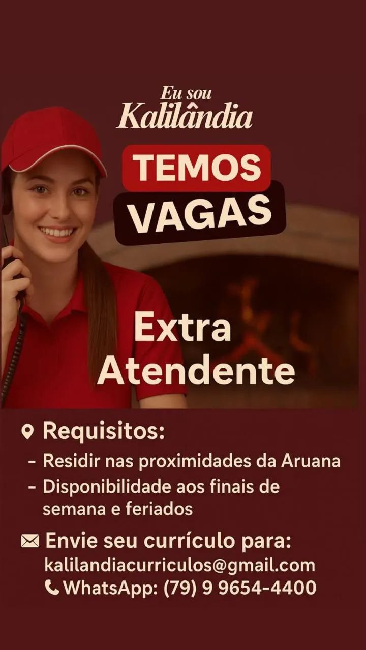 Vaga para atendente extra 