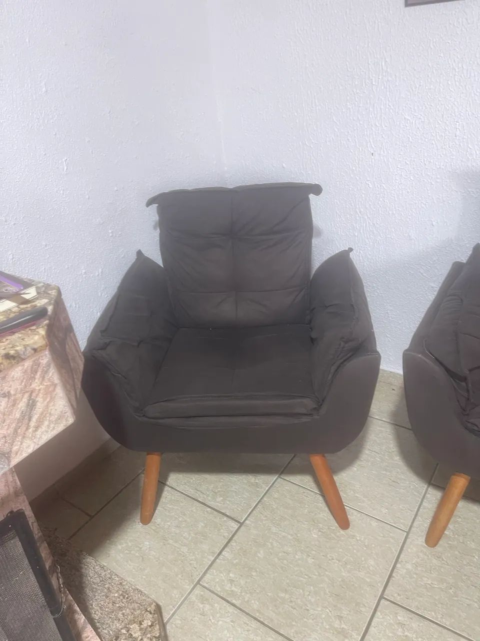 Kit 2 Poltronas Premium Luxo Cadeira Decorativa Sala Castanho - Foto 2