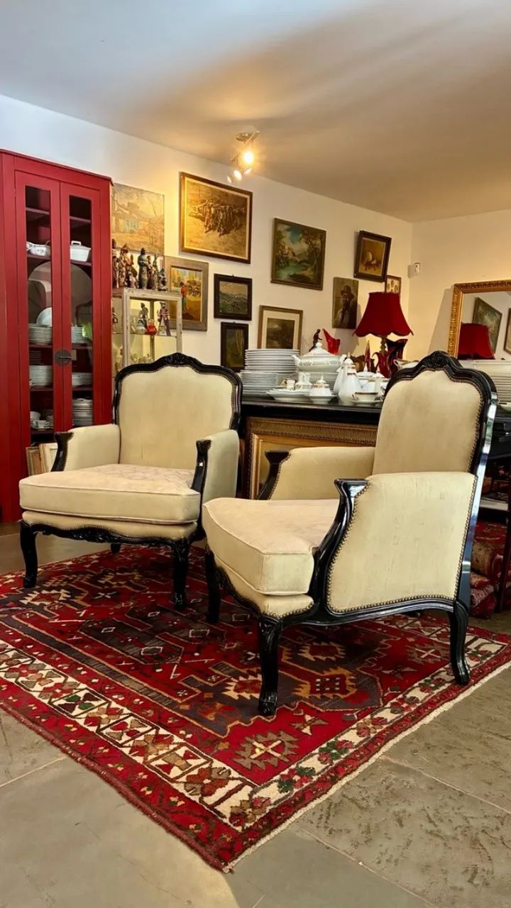 Par de Poltronas Bergère Estilo Luís XV - Foto 4