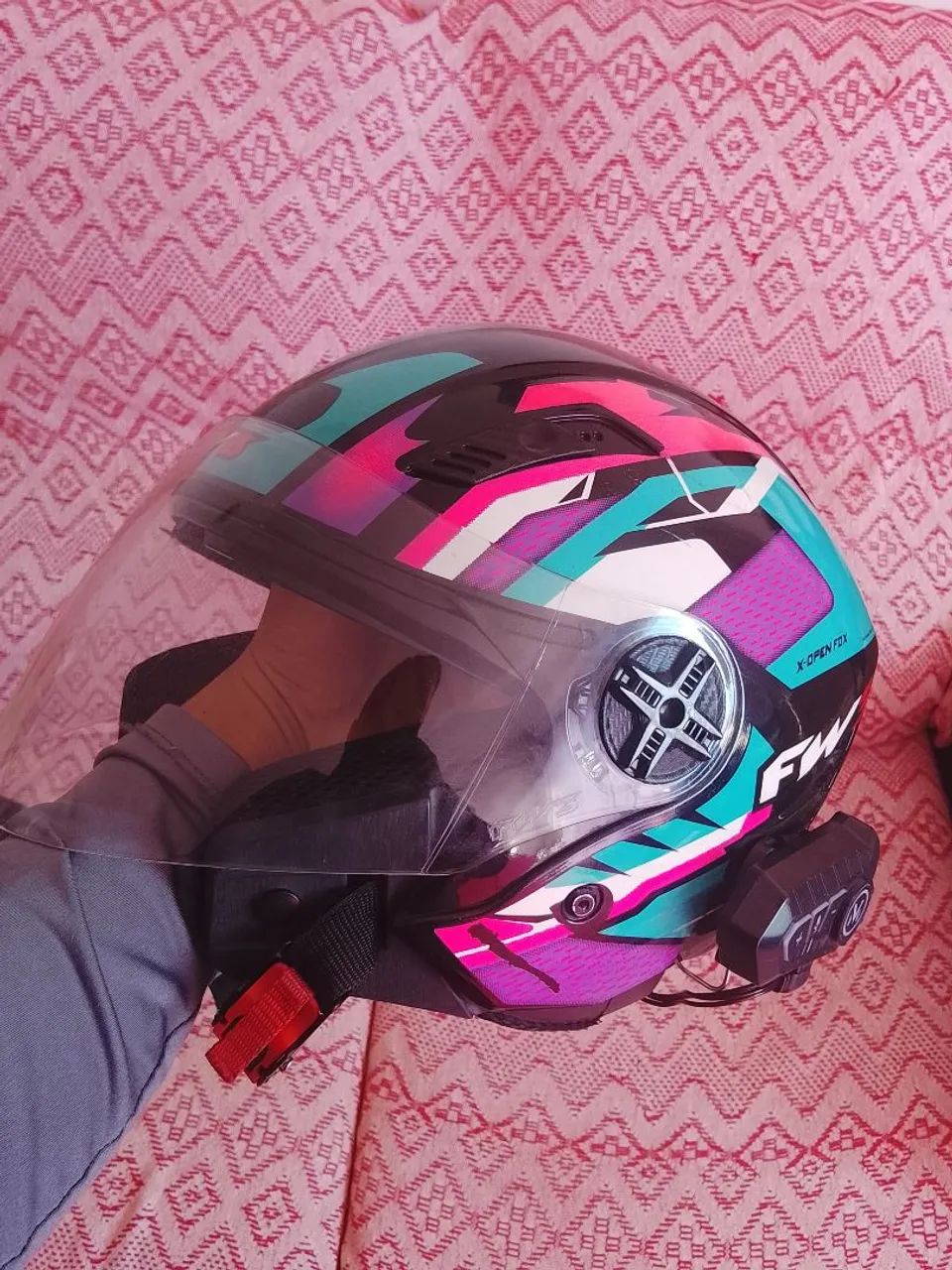 Capacete FW3 com fone - Foto 2