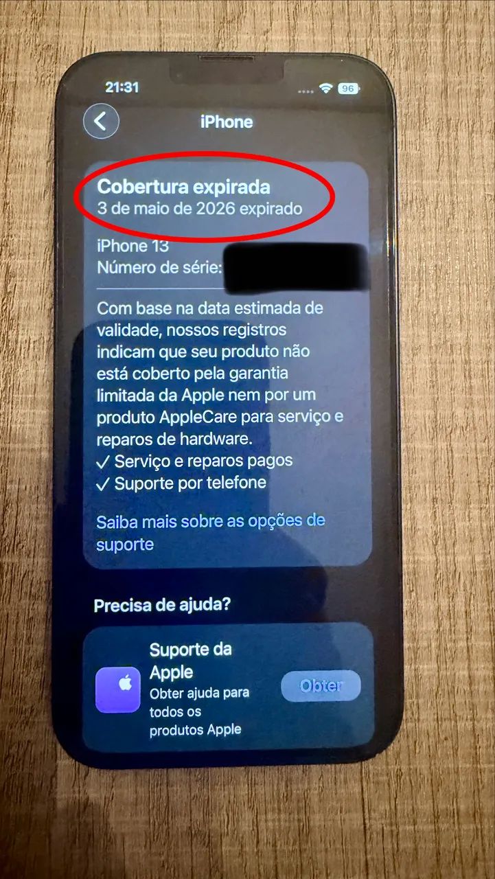 IPhone 13 128G Preto - 1 ano de uso