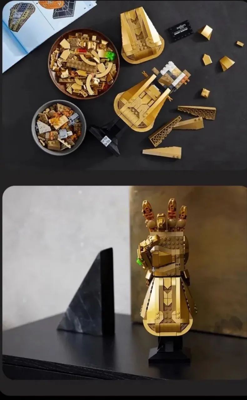 blocos de montar manopla thanos dourada - Foto 4
