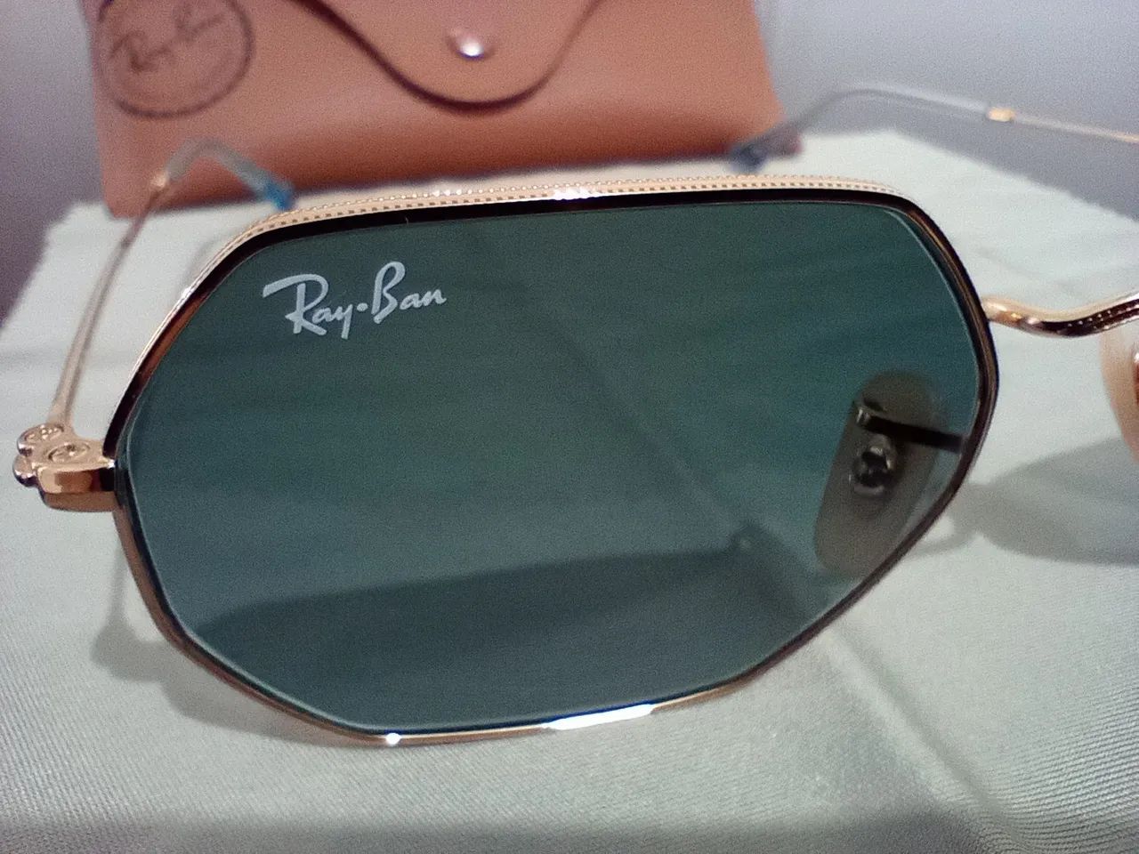 Óculos Rayban Octogonal Azul Degradê - Foto 4