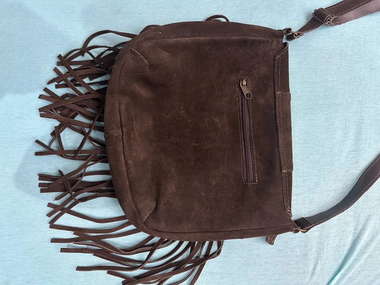 Bolsa de camurça ( couro invertido) legítimo  - Foto 2