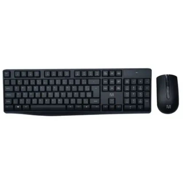 Kit Teclado e Mouse Sem Fio 2.4ghz Multimidia Usb Multilaser Preto Com Pilhas