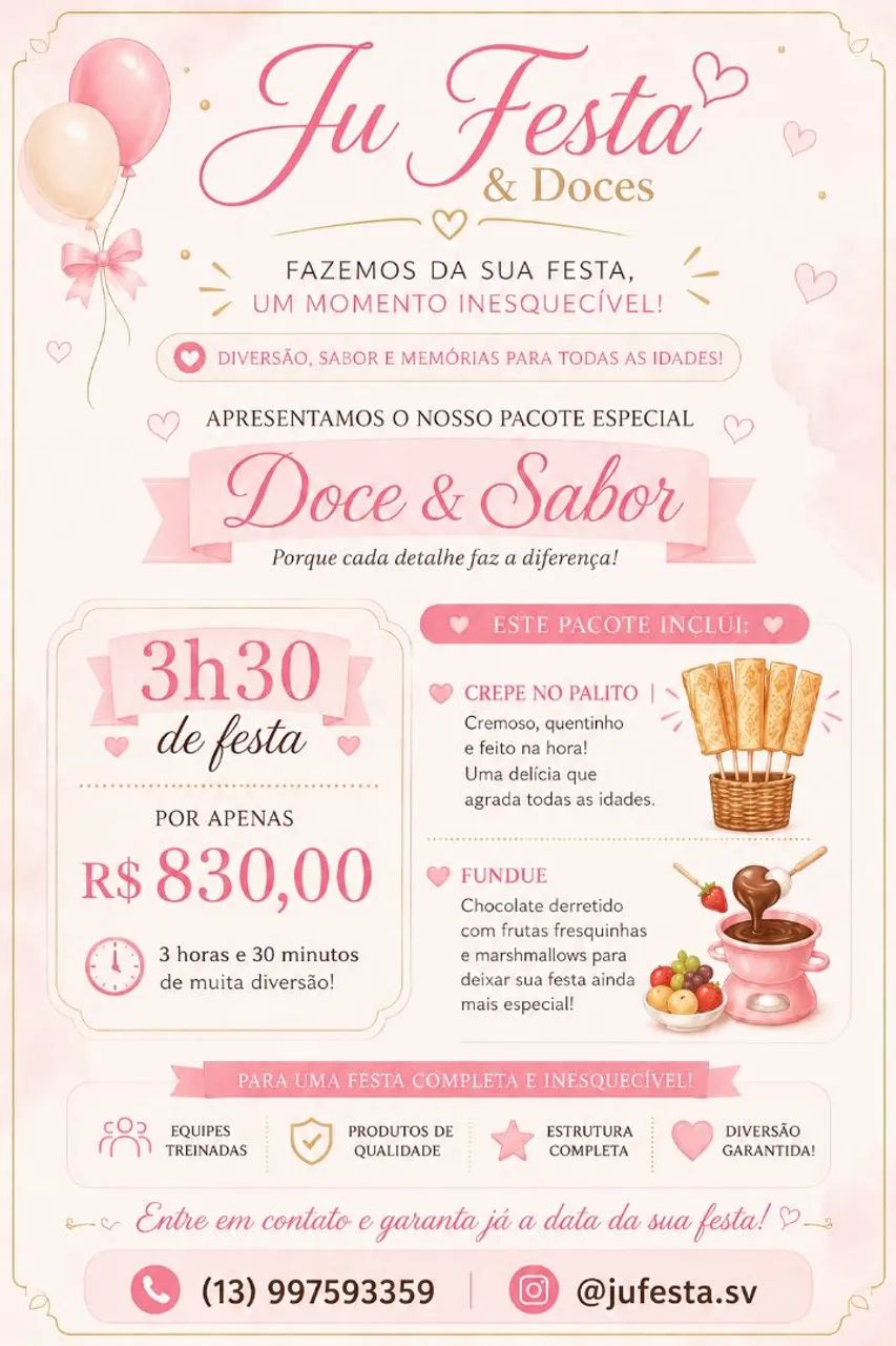 Buffet De Crepe, Pipoca, Algodão doce, e Fundue  - Foto 3