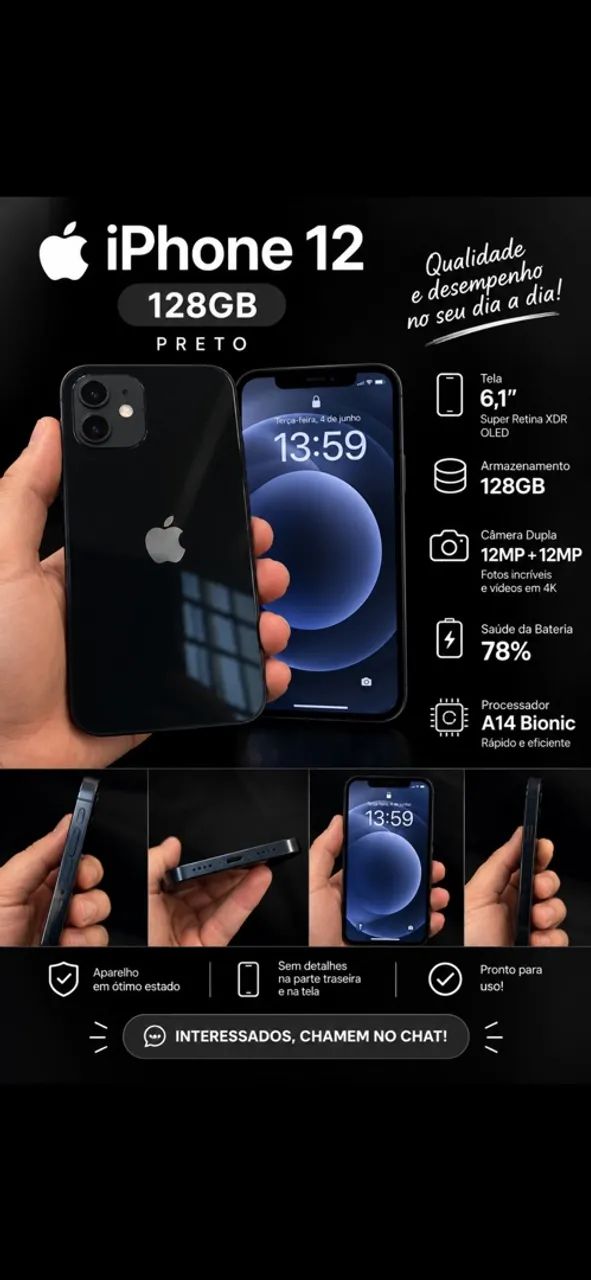iPhone 12 preto 