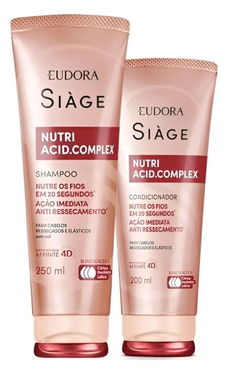 Kit Eudora Siàge Nutri Acid.Complex Shampoo 250ml + Condic 200ml - Foto 4