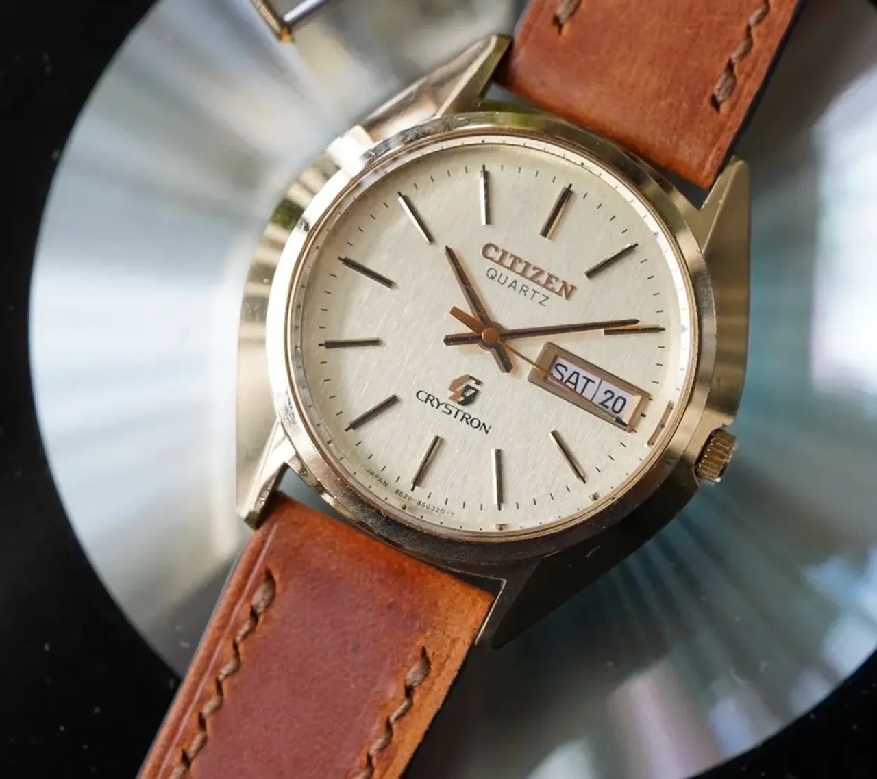 CITIZEN シチズン QUARTZ CRYSTRON 腕時計 ヴィンテージ Relógio Citizen Crystron Quartz Day-Date - Vintage Japonês