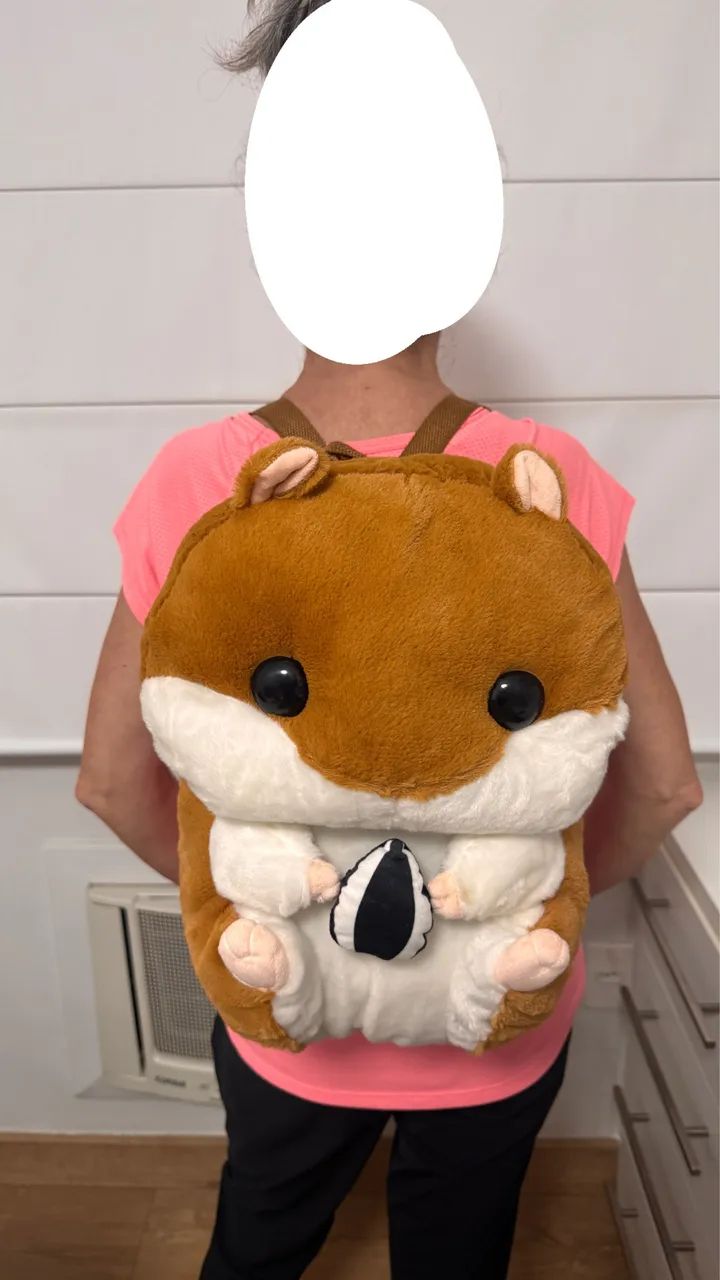 Mochila hamster pelúcia grande - Foto 4