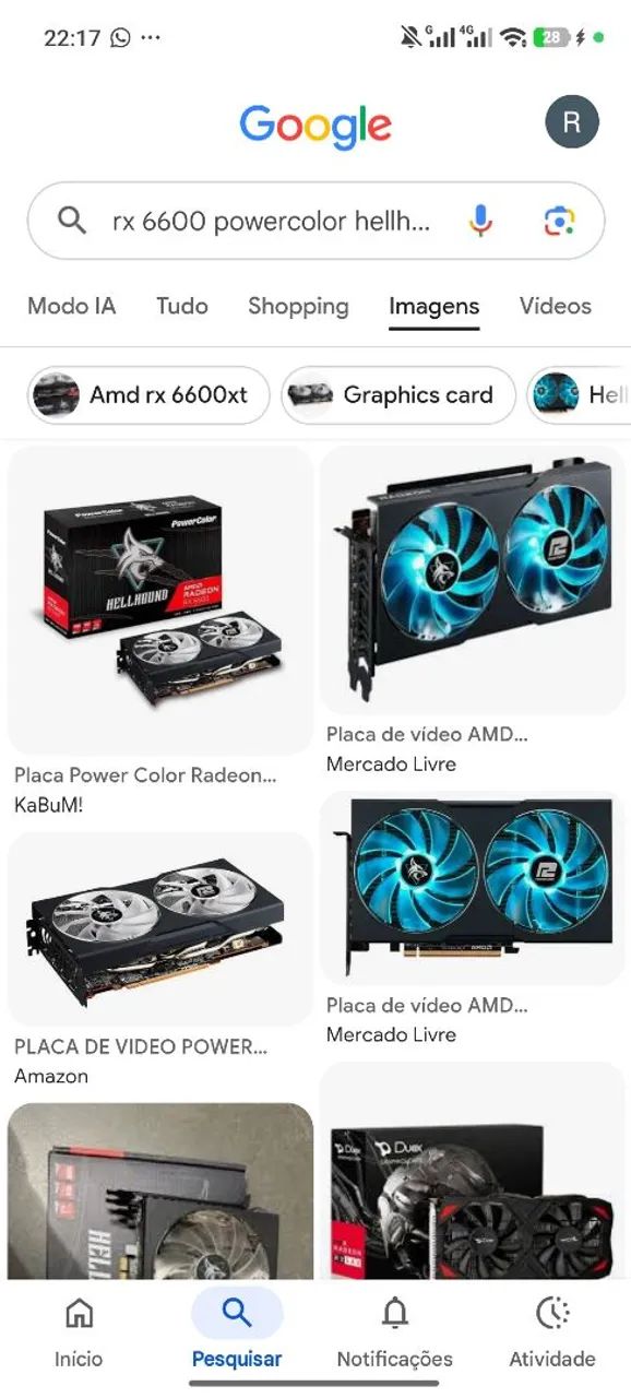 Placa de vídeo RX6600 com Led - Foto 3