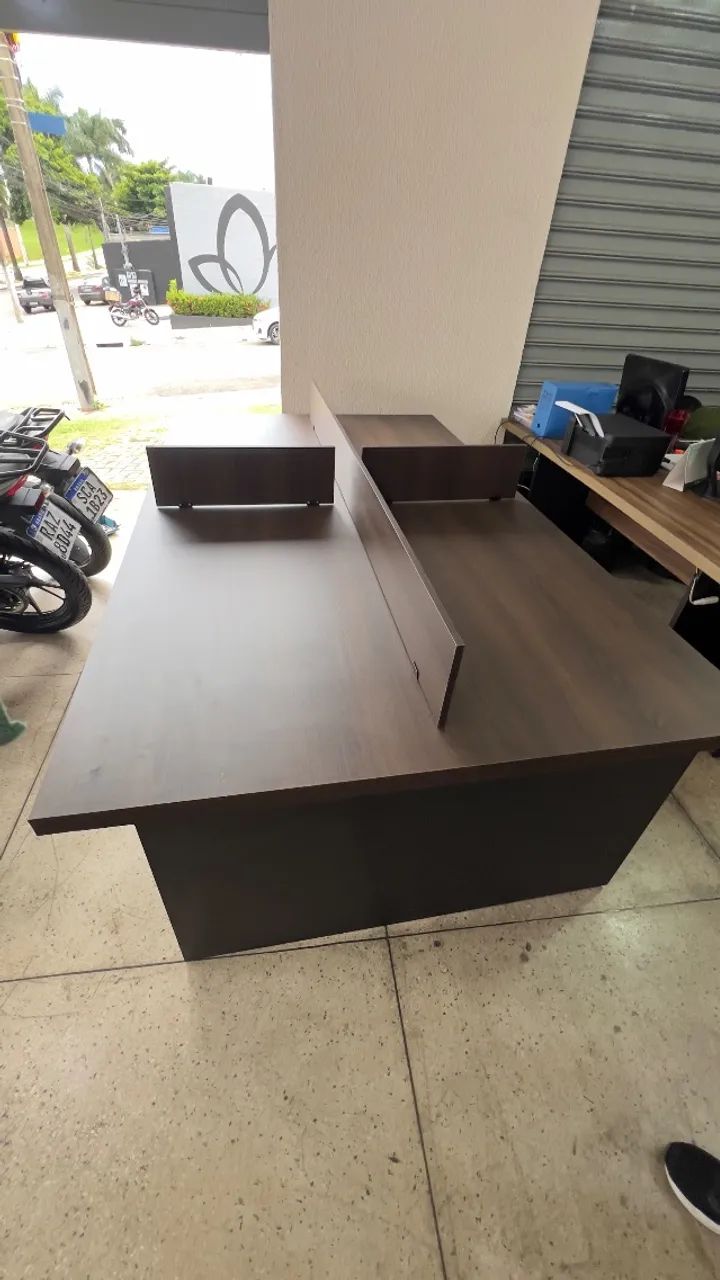 Estação de Trabalho 4 Lugares - MDF | 240x140 | Entrega gratuita - Foto 4