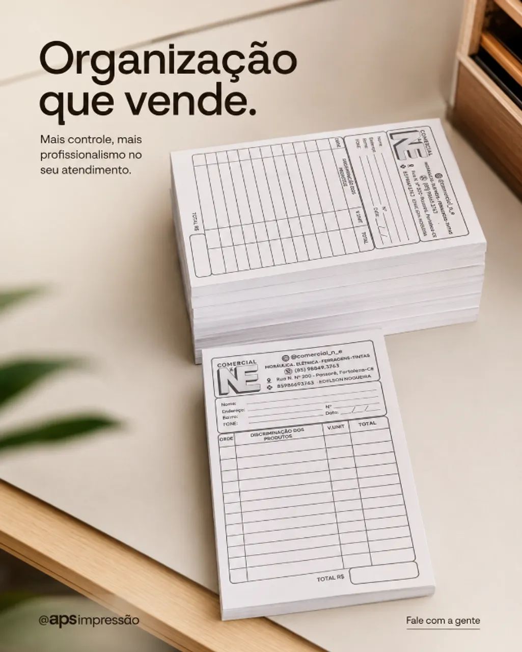 bloco de pedidos -