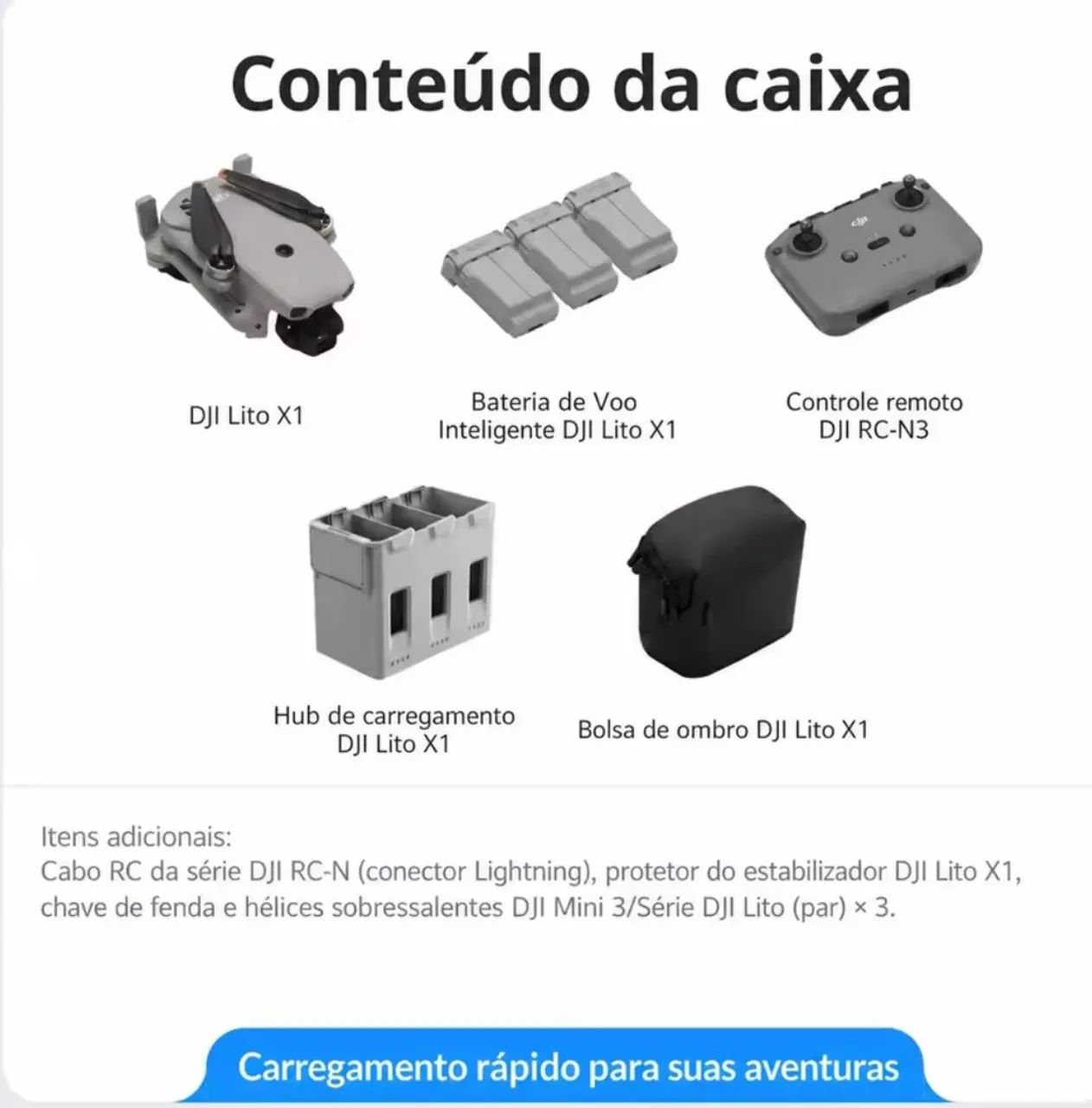 Drone DJI Lito X1 combo RCN3 NOVO  - Foto 3