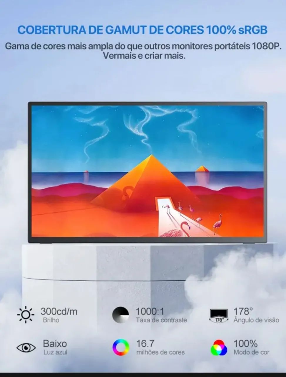 Monitor Portátil  com suporte incluso. - Foto 2