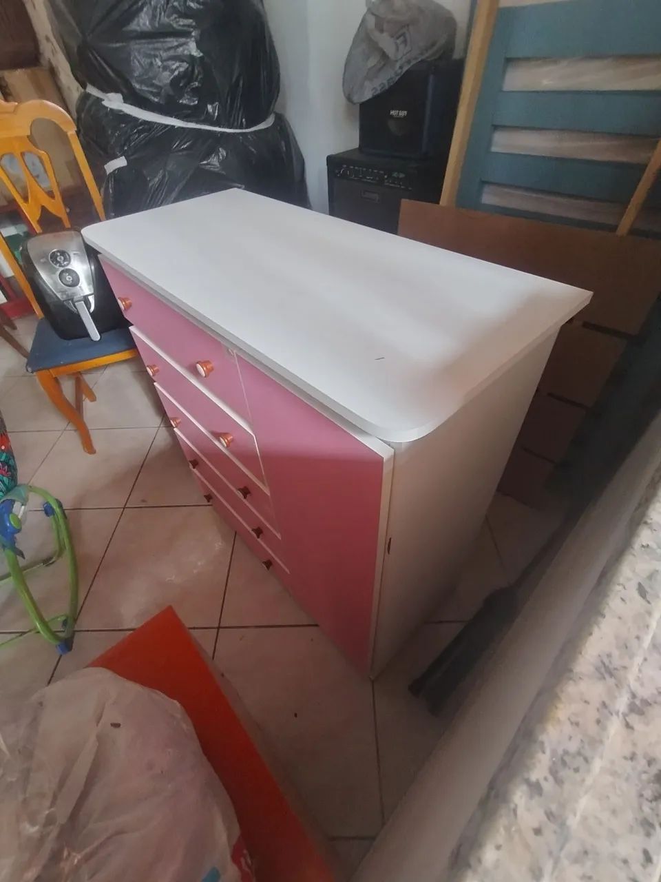Cômoda infantil rosa - Foto 4