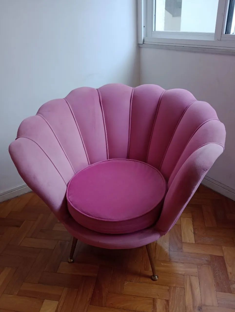 Poltrona Veludo Rosa
