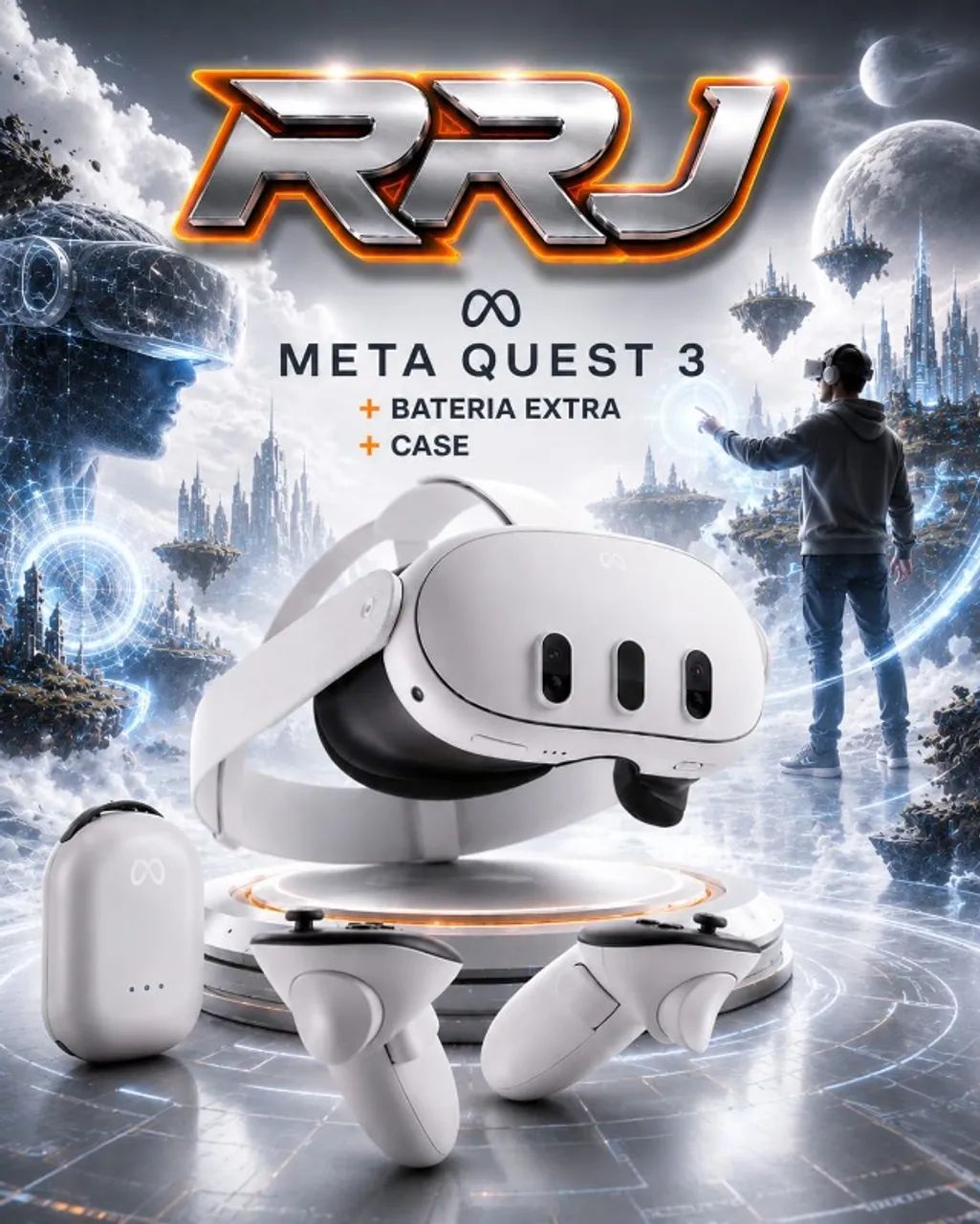Meta Quest 3 + Bateria extra + case  - Foto 3
