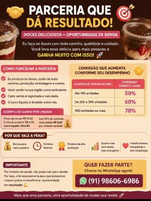 Parceria para Venda de Doces com Comissão de até 70%
