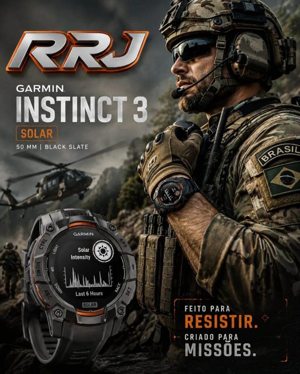 Garmin Instinct 3 Solar 50 mm Black slate
